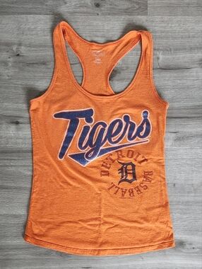 Detroit Tigers Baseball Orange Racerback Tank Small